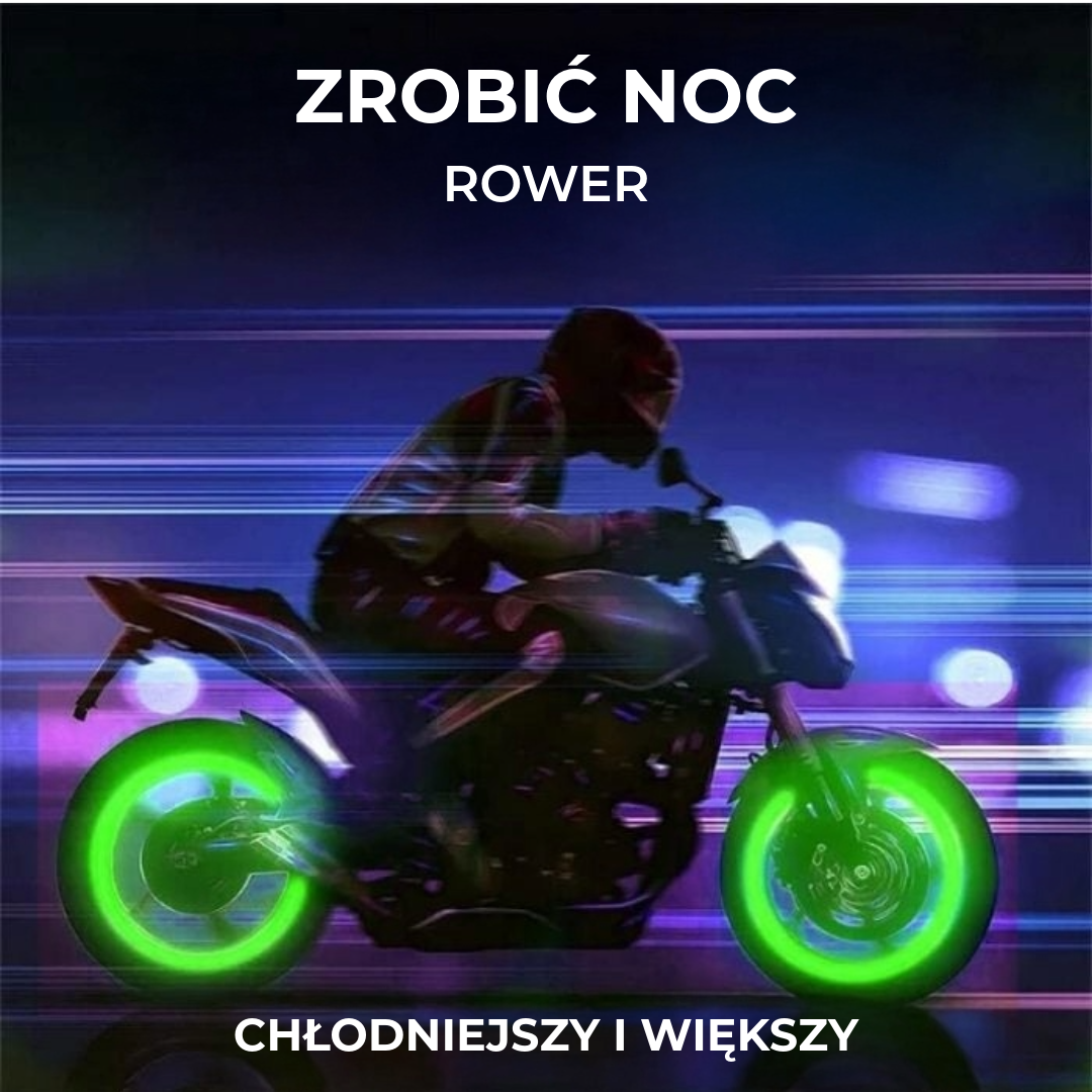 Podświetlane nakrętki wentylowe dla nocnych jeźdźców
