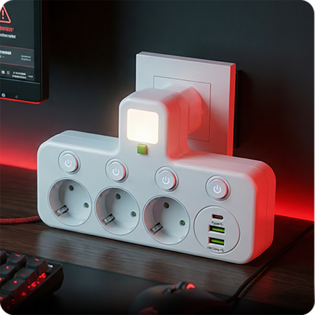 Adapter gniazdka EU z wieloma portami