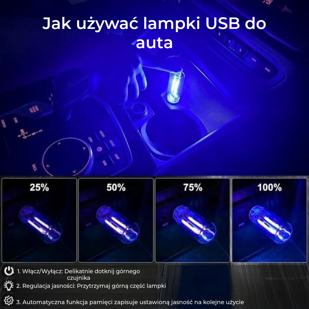 Samochodowa żarówka USB