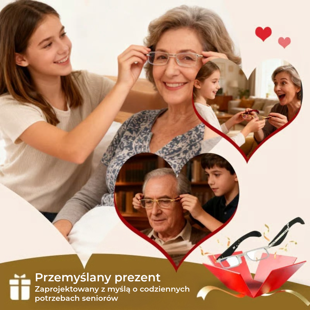 Składane okulary do czytania z filtrem światła niebieskiego i etui