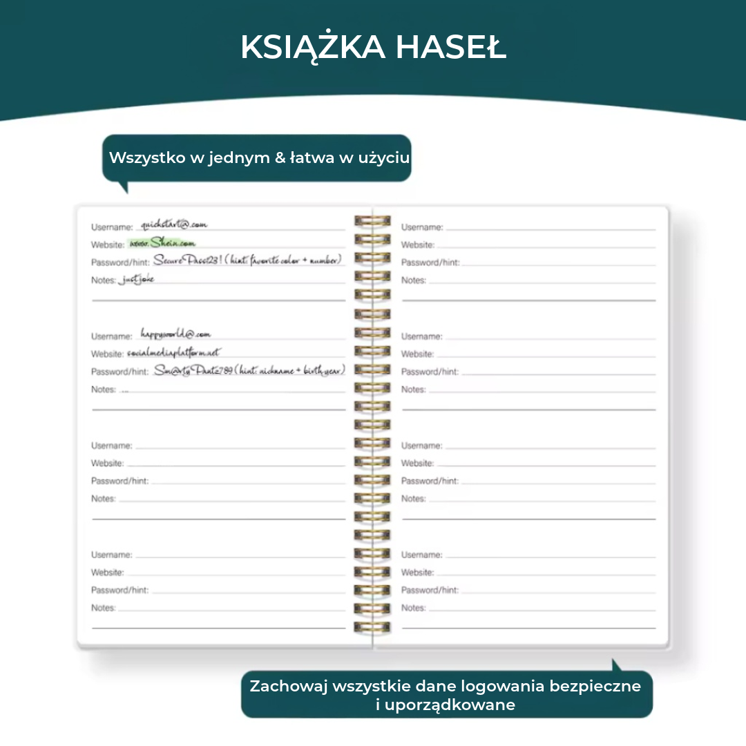 Zabawna książka haseł / organizer haseł