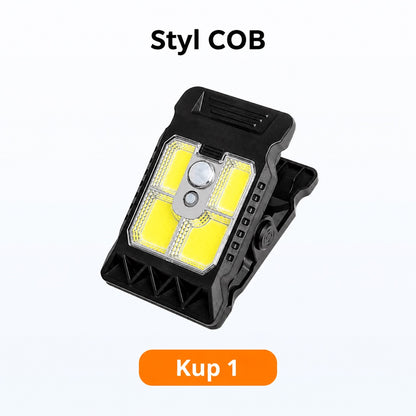 Lampa zewnętrzna solarna z czujnikiem ruchu i mocowaniem na klips