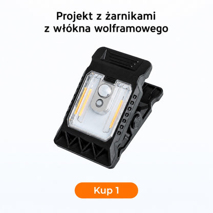 Lampa zewnętrzna solarna z czujnikiem ruchu i mocowaniem na klips