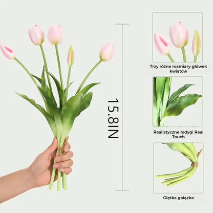 Everbloom Tulipany – Real Touch Realistyczne tulipany sztuczne o naturalnej fakturze